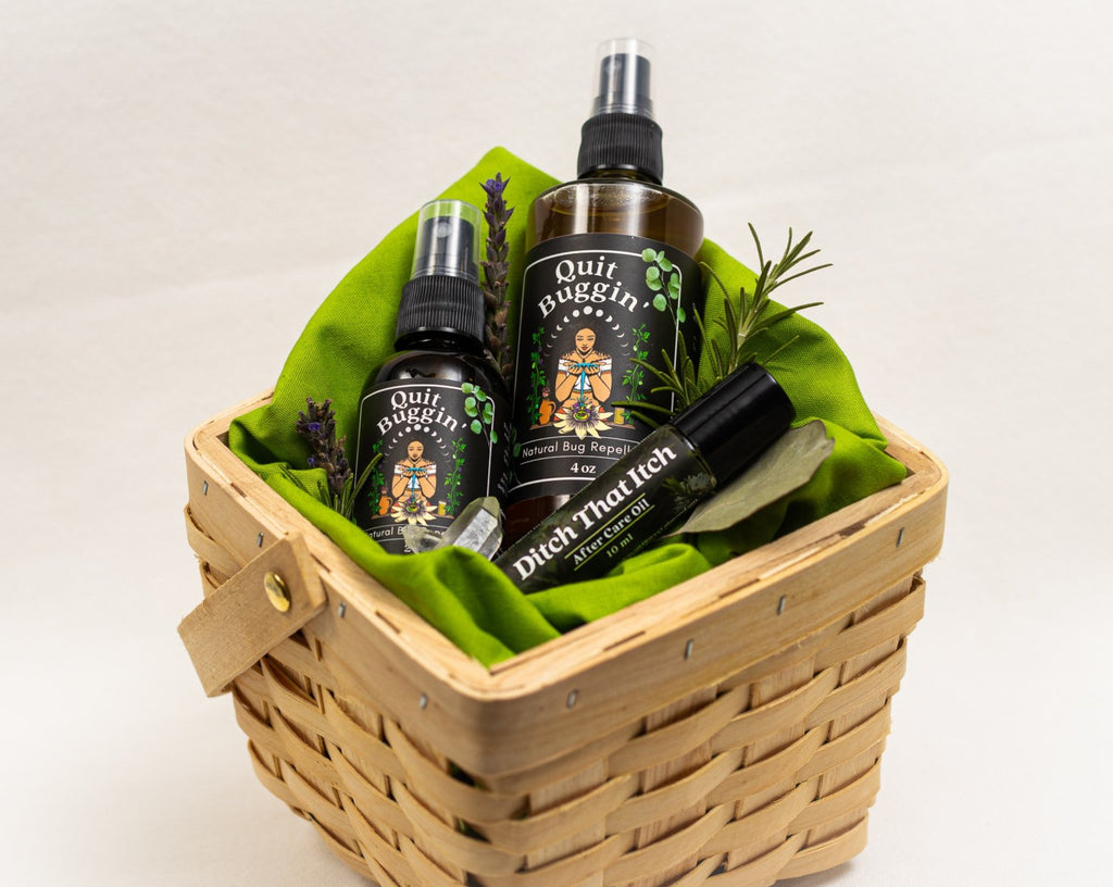 The natural bug repellent bundle is organic and chemical free. Made to keep mosquito bites at bay. 